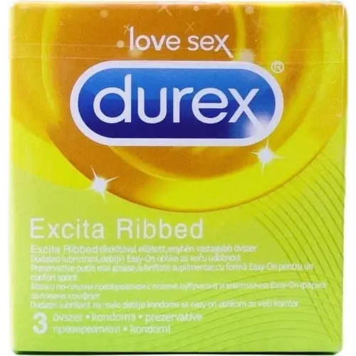 Durex Durex Excita Préservatif côtelé 9-pack Côtes et Noyaux