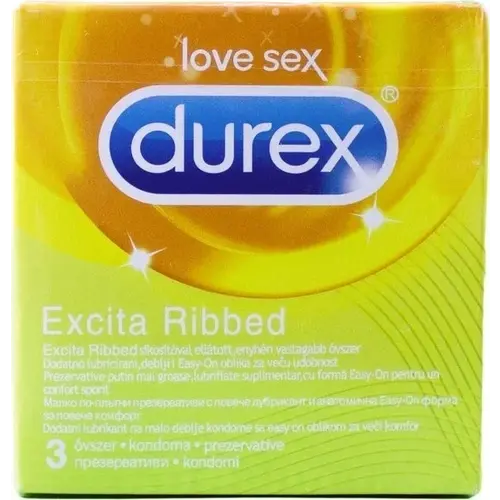 Durex Durex Excita Geripptes Kondom 9er-Pack Rippen und Noppen