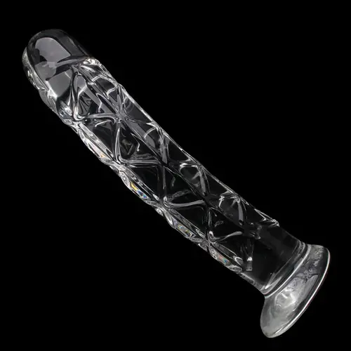 Auxfun® Glazen Dildo Met unieke structuur Medium 18 cm