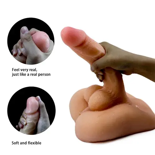 Penis Masturbator Flexible Dildo with Anus Nude
