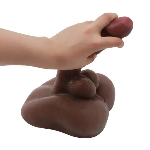 Masturbatore del pene Dildo flessibile con ano marrone