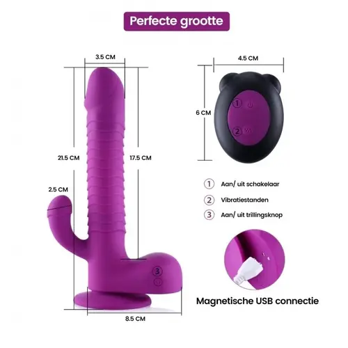 Hismith® G Spot Gode vibrant rotatif Vibrateur Unique