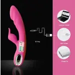 Hismith® Beheizter rosa Kaninchenvibrator 100% wasserdicht medizinisch geprüftes Silikon mit zwei Motoren