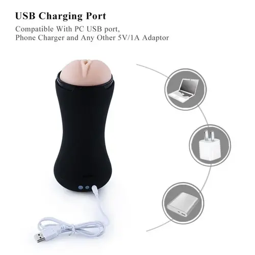 ¡Masturbador Pocket Pussy, con vibración y sonidos de gemidos!