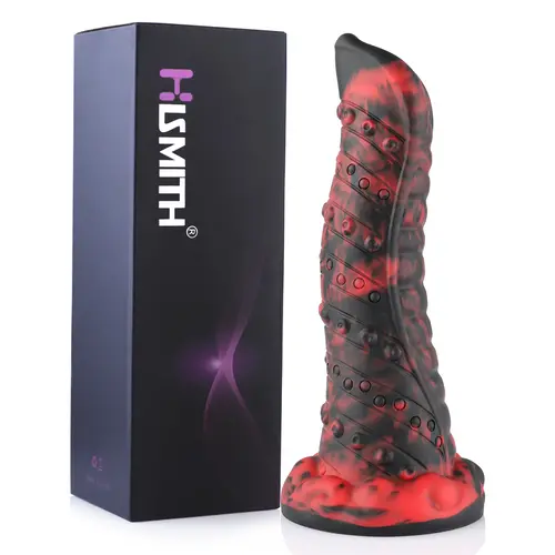 Hismith® Fantasy Monster Dildo mit Saugnapf 21 cm Rote Zunge