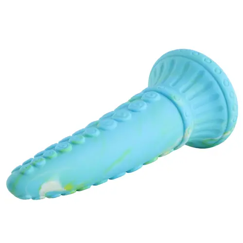 Fantasy Saugnapf Dildo 25 cm Tentakel Blau