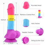 Dildo a ventosa Fantasy Rainbow Sugar 22 cm
