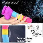 Consolador con Ventosa Fantasy Rainbow Sugar 22 cm