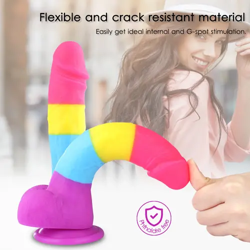 Dildo a ventosa Fantasy Rainbow Sugar 22 cm