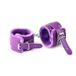 Auxfun® Padded Handcuffs - Bed Cuffs with Chain - Purple