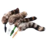 Fluffy Butt Plug - Fox tail - Gren glass  butt plug