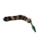 Plug anal esponjoso - Cola de zorro - Plug anal de cristal verde Plug anal esponjoso - Cola de zorro - Plug anal de cristal verde