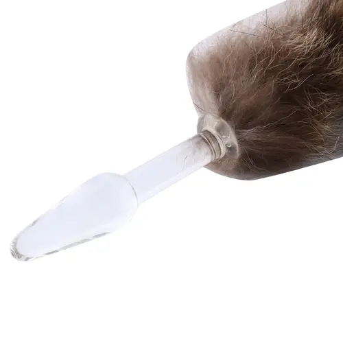 Fluffy Butt Plug Fuchsschwanz Transparenter Glasplug