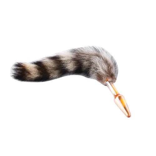 Fluffy Butt Plug Fuchsschwanz Brauner Glasplug