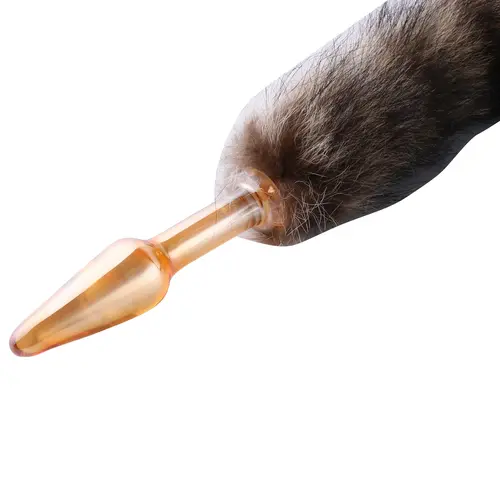 Fluffy Butt Plug Fuchsschwanz Brauner Glasplug
