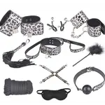 Kinky BDSM Bondage set - 10-piece - Panther print