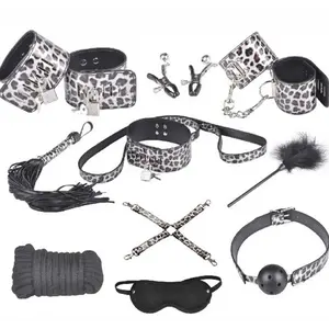 Kinky BDSM Bondage set - 10-piece - Panther print