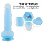 Hismith® Glow in the Dark Dildo KlicLok and Suction Cup 20 CM Blue