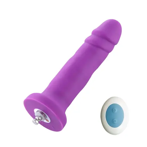 Hismith® Vibrating Dildo including Remote Control 17 CM KlicLok Purple