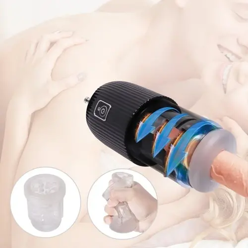 Masturbatore tascabile rotante per la macchina del sesso KlicLok Nero