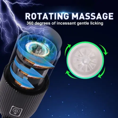 Rotating Pocket Pussy Masturbator for the KlicLok Sex Machine Black