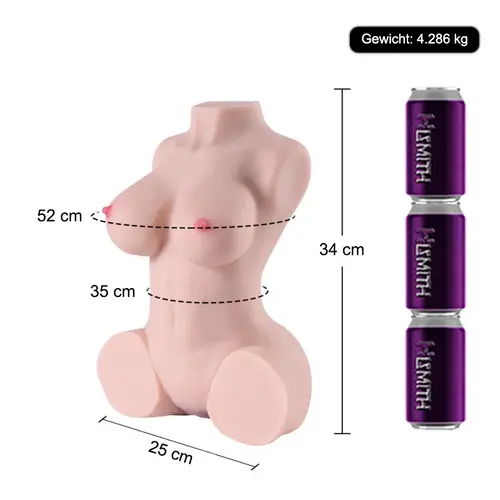 Hismith® Muñeca Sexual Única Tamaño Compacto Pechos Vagina Culo 100% Silicona Premium