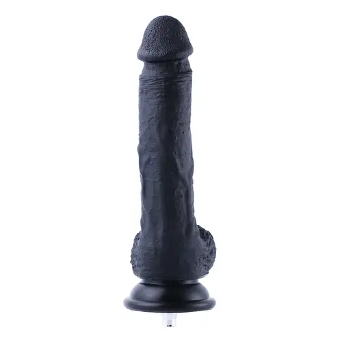 Dildo Noir 22 CM Silicone Quick Air Connector Médicalement Approuvé