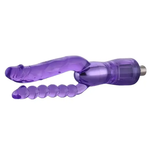 Consolador Doble Acanalado 3XLR Para Auxfun Basic Sex Machine 23 cm