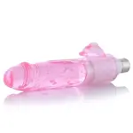 Gode rose avec stimulation du clitoris Connecteur 3XLR pour Auxfun Basic Sex Machine