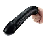 Gode noir épais Auxfun Basic Sex Machine 3XLR 24 CM