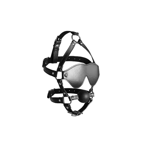 ShotS Head Harness with Mask & Gagball Black
