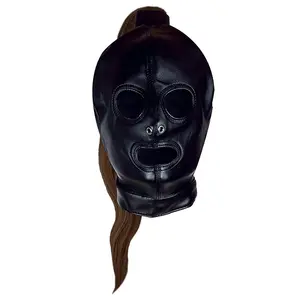 OUCH! Bondage Mask With Brown Ponytail