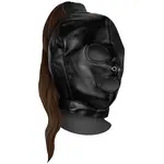 OUCH! Maschera bondage con coda di cavallo marrone