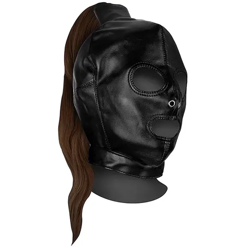 OUCH! Bondage Mask With Brown Ponytail