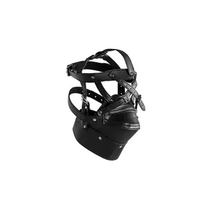 OUCH! Head Harness With Zipper and Lock - Black