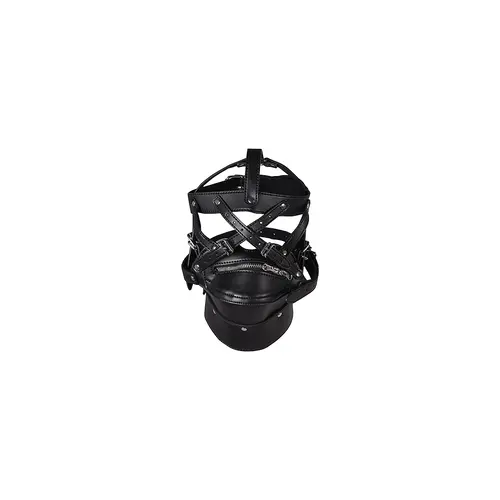 OUCH! Head Harness With Zipper and Lock - Black
