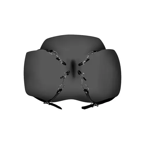 Pubic Lips Spreader With Clamps Black