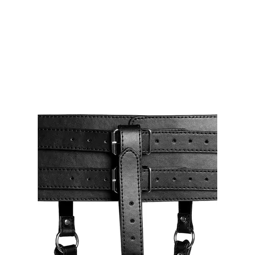 ¡AY! Cinturón BDSM con soporte para vibrador - Negro