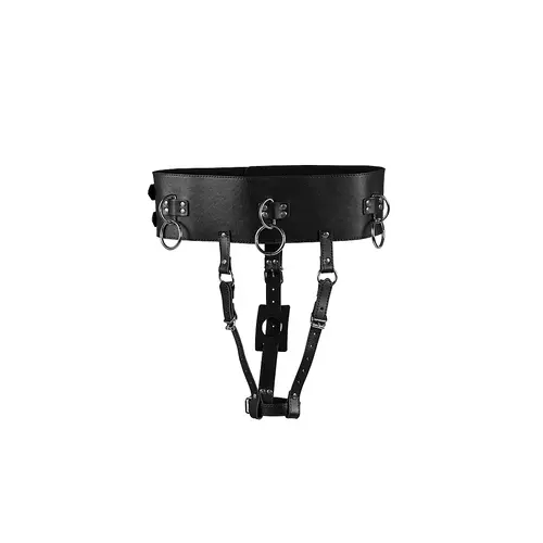 ¡AY! Cinturón BDSM con soporte para vibrador - Negro