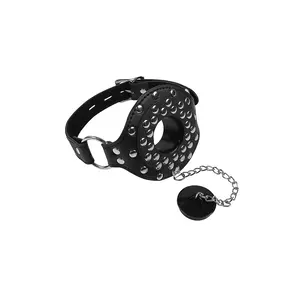 Open Mouth Gag with Stopper - Black Open Mouth Gag with Stopper - Black