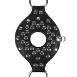 Bâillon à bouche ouverte avec bouchon - Noir