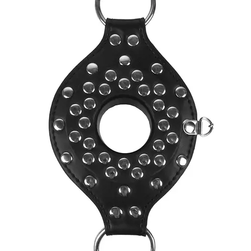 Bâillon à bouche ouverte avec bouchon - Noir