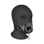 Bâillon à bouche ouverte avec bouchon - Noir