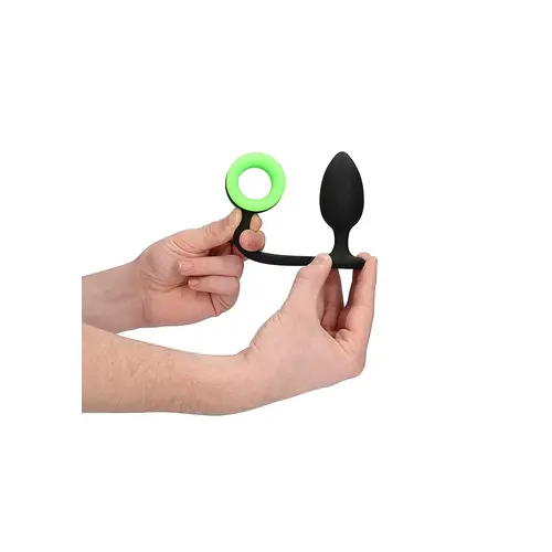 SHOTS Butt Plug with Cock Ring Glow in the Dark