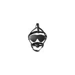 Kopfgeschirr mit Maske & Gagball Schwarz