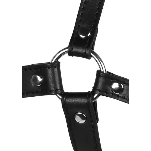 Harnais de tête avec masque et balle de gag noir