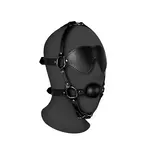 Harnais de tête avec masque et balle de gag noir