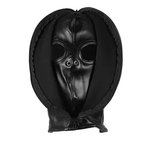 Masque de bondage avec fermeture éclair - Noir