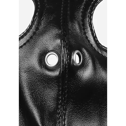 Masque de bondage avec fermeture éclair - Noir
