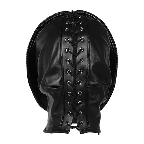 Masque de bondage avec fermeture éclair - Noir